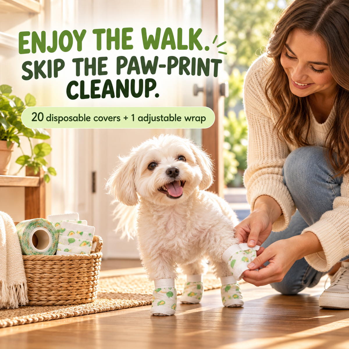 š¾ Keep Muddy Paw Prints OutsideāDisposable Dog Paw Covers