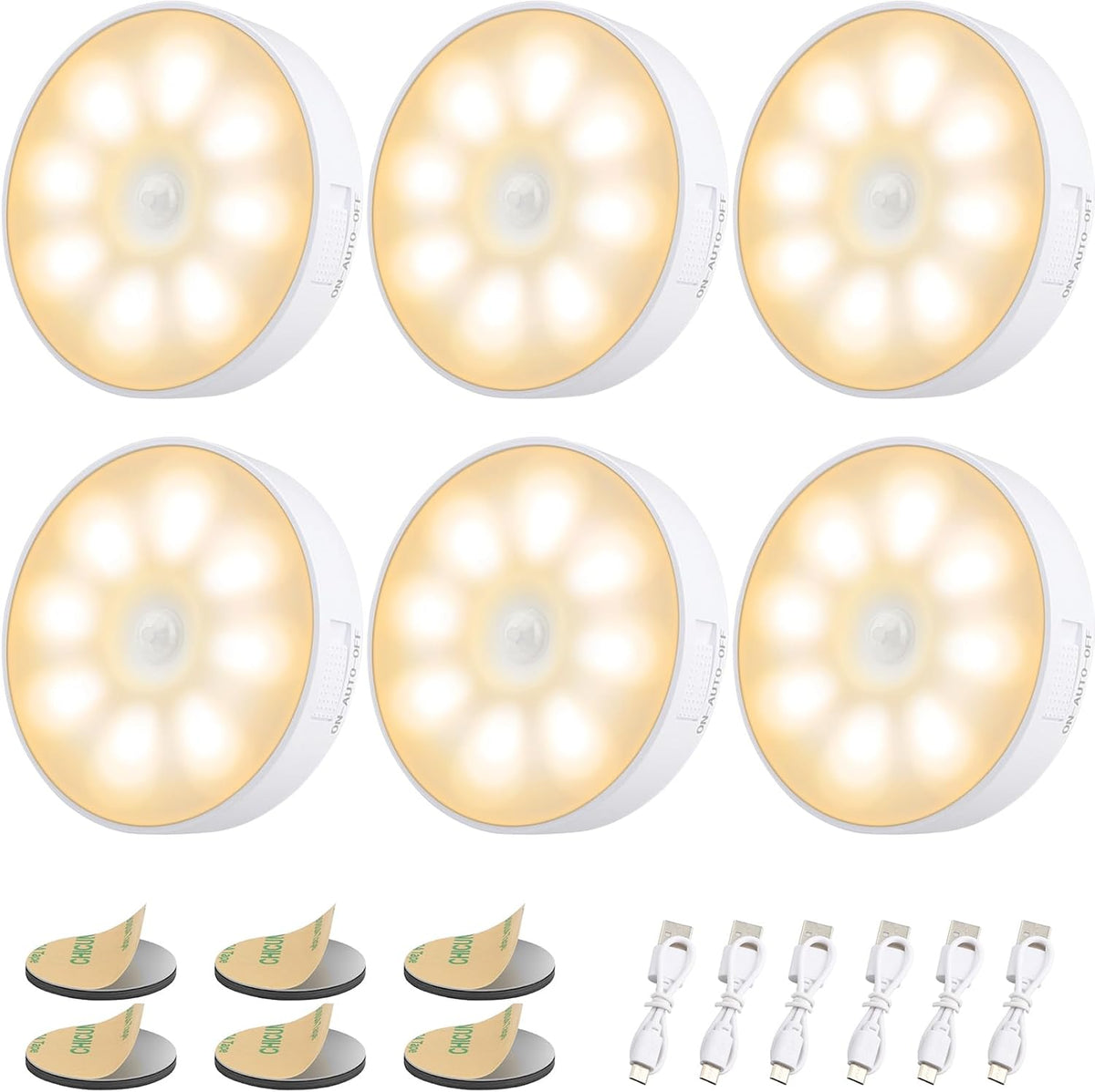 6 Pcs Motion Sensor Light, Rechargeable Night Light π‘