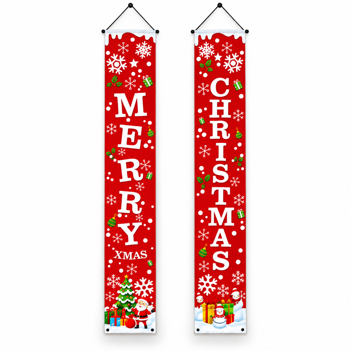π Merry Christmas Porch Banners β Festive Front Door Hanging Decorations (2PCS)