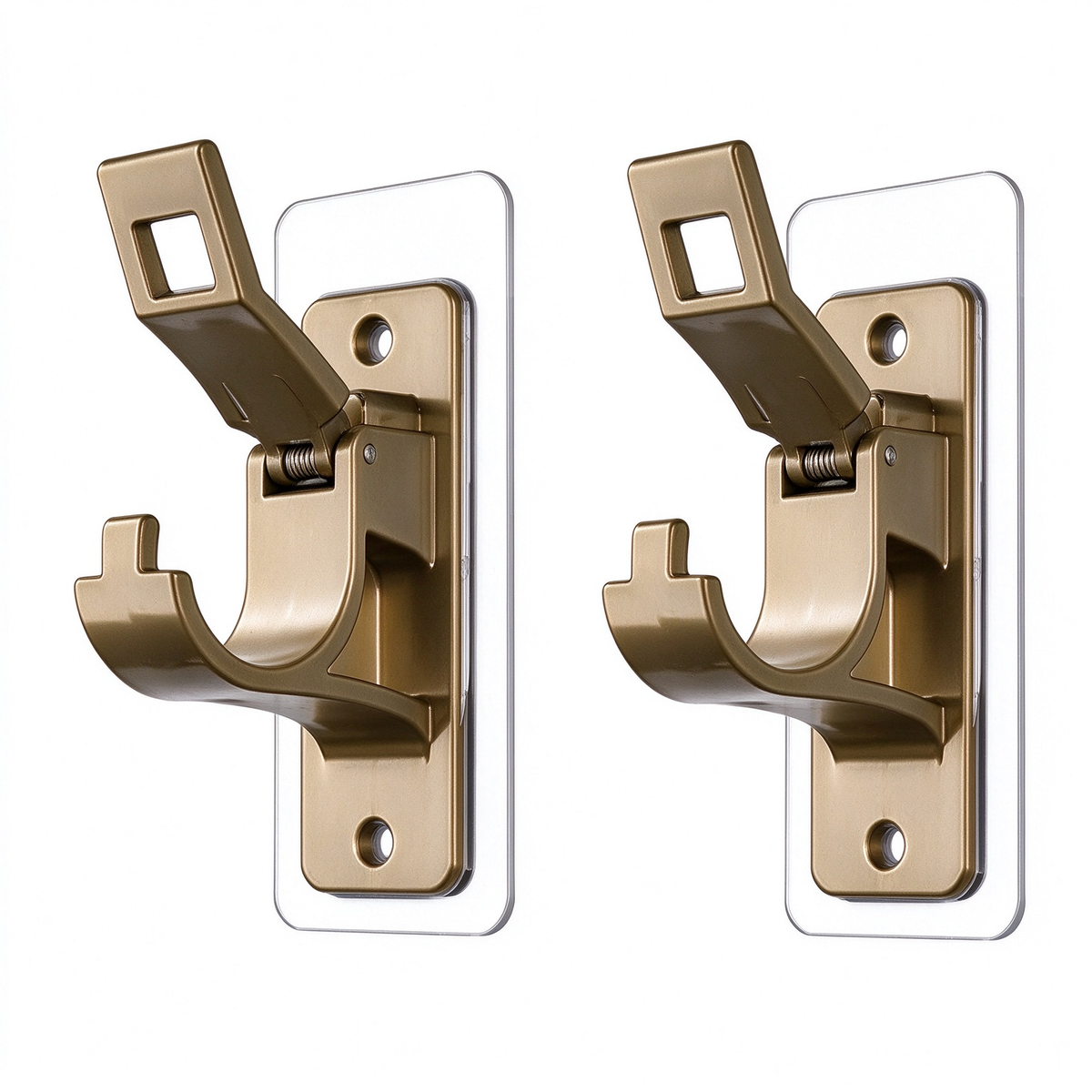 2-Pack No-Drill Curtain Rod Brackets, Self-Adhesive Multifunctional Acrylic Gel Rod Holder Hooks 🏠