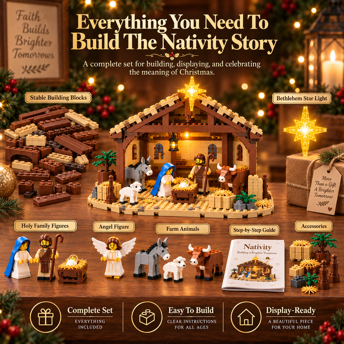 🎄Build The Christmas Story – Nativity Scene Building Block Set
