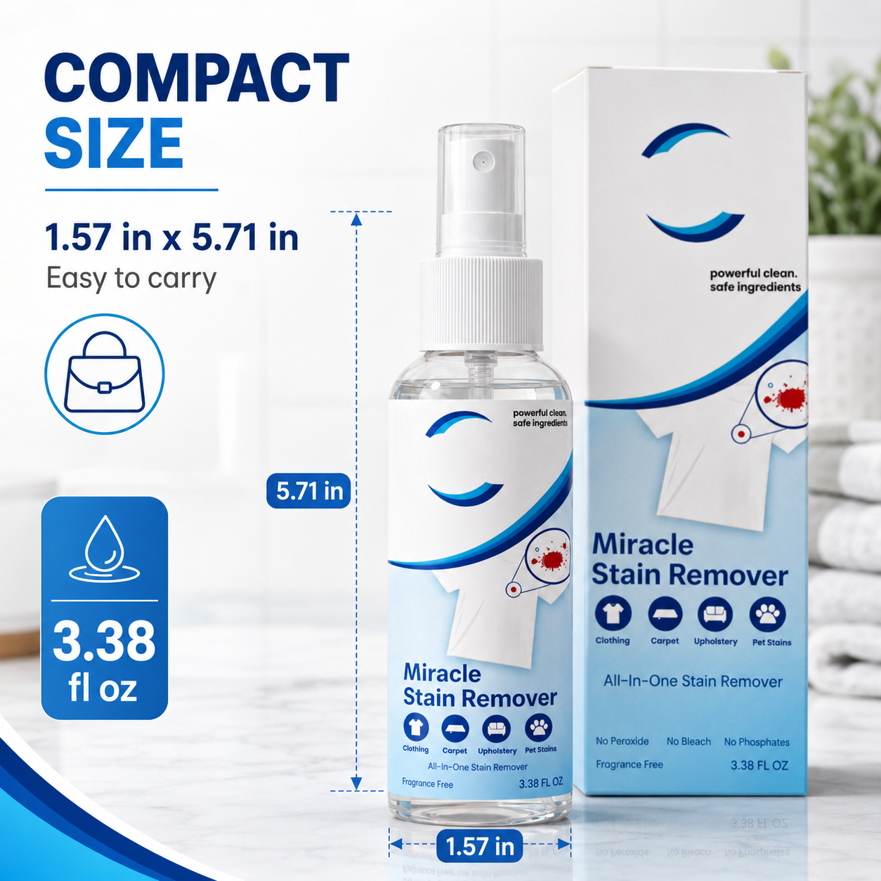 🌟Miracle Stain Remover-Portable Designs🧼Suitable for emergency use at home and in formal settings🎁Free towels