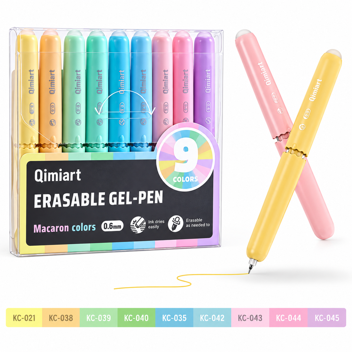 βοΈ 9-Color Erasable Gel Pen Set β 0.6mm Quick-Dry Twist Pens π¨