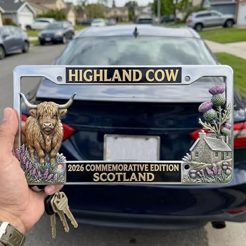 ๐ฅLast Day 49% OFF - ๐ Highland Cow License Plate Frame