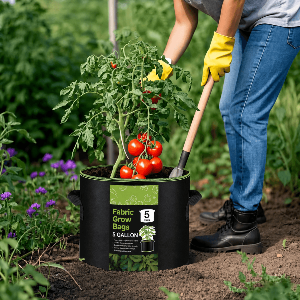 ๐ฟ ๐ฅHeavy Duty 5&10 Gallon Grow Bags ๐ฅ๐
โ Fabric Pots with Handles for Garden Plants