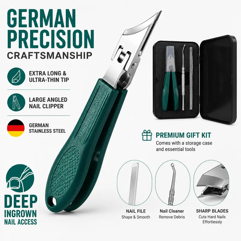 Eagle Beak Beveled Nail Clippers | Premium 3-Piece Grooming Kit ✂️🛡️