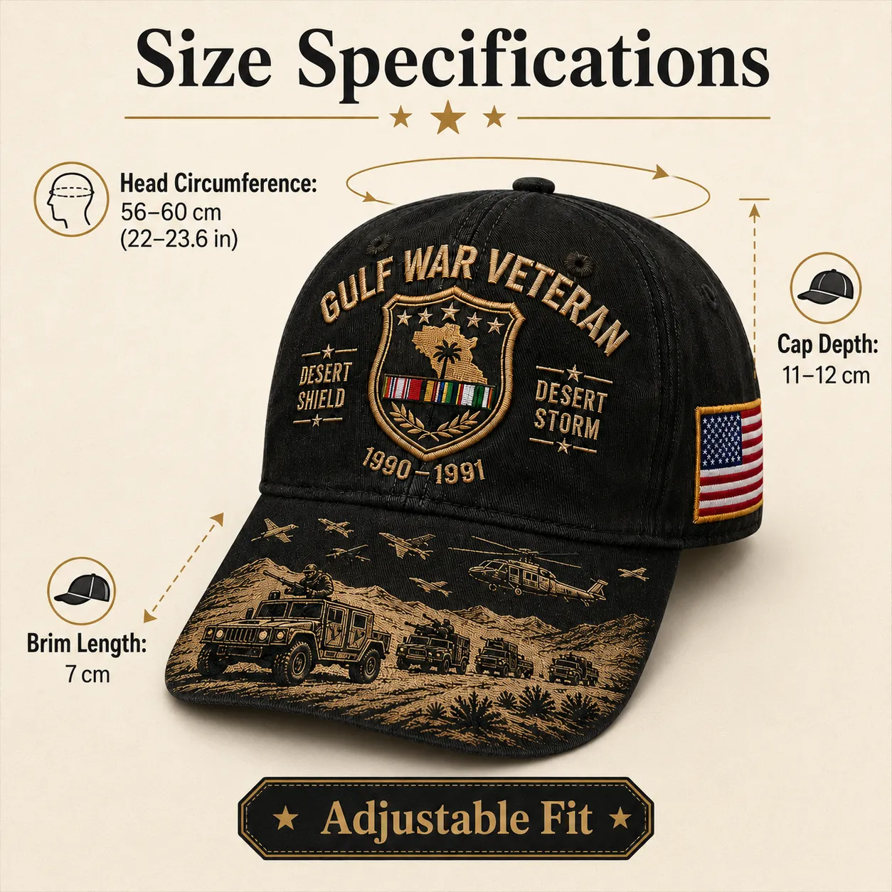 πLast Day Promo: 45% OFF! ποΈ Desert Storm Veteran Commemorative Cap β Gulf War Desert Shield Veteran Hat