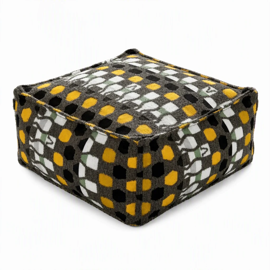 CozySpace Fill-Your-Own Storage Ottoman Cover – Square Pouf Footrest with Wide Zipper, Hidden Blanket & Clothing Storage, 10 Stylish Designs