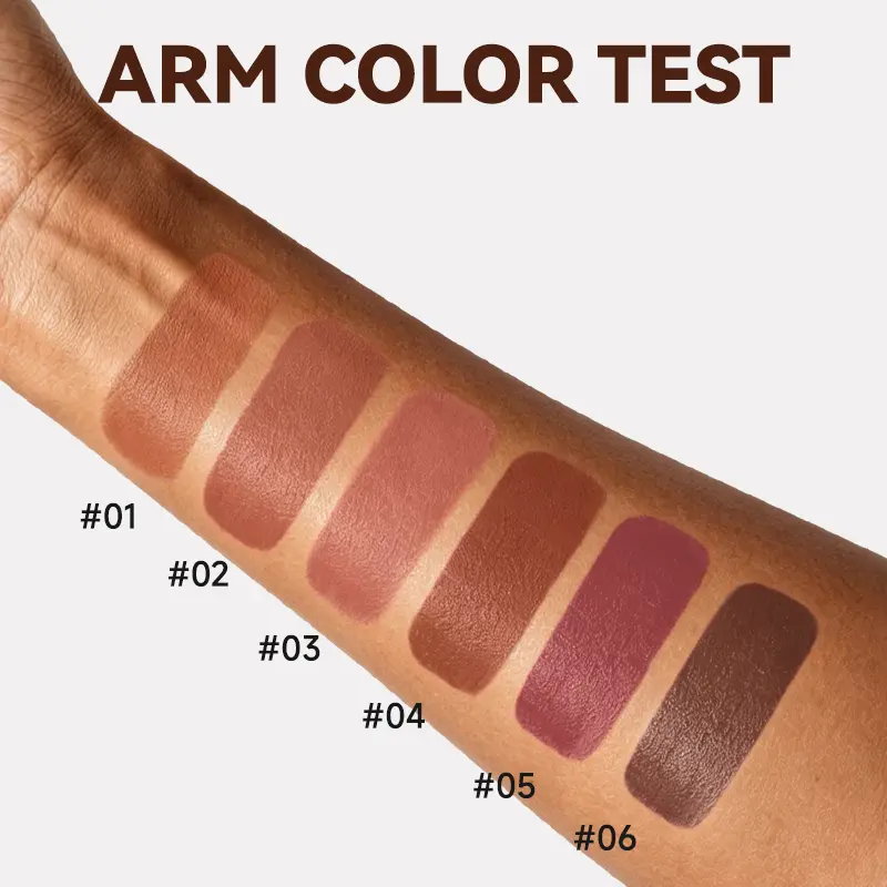 Matte Brown Lipstick, Individual Lipsticks, Waterproof, Non-stick Cupπ