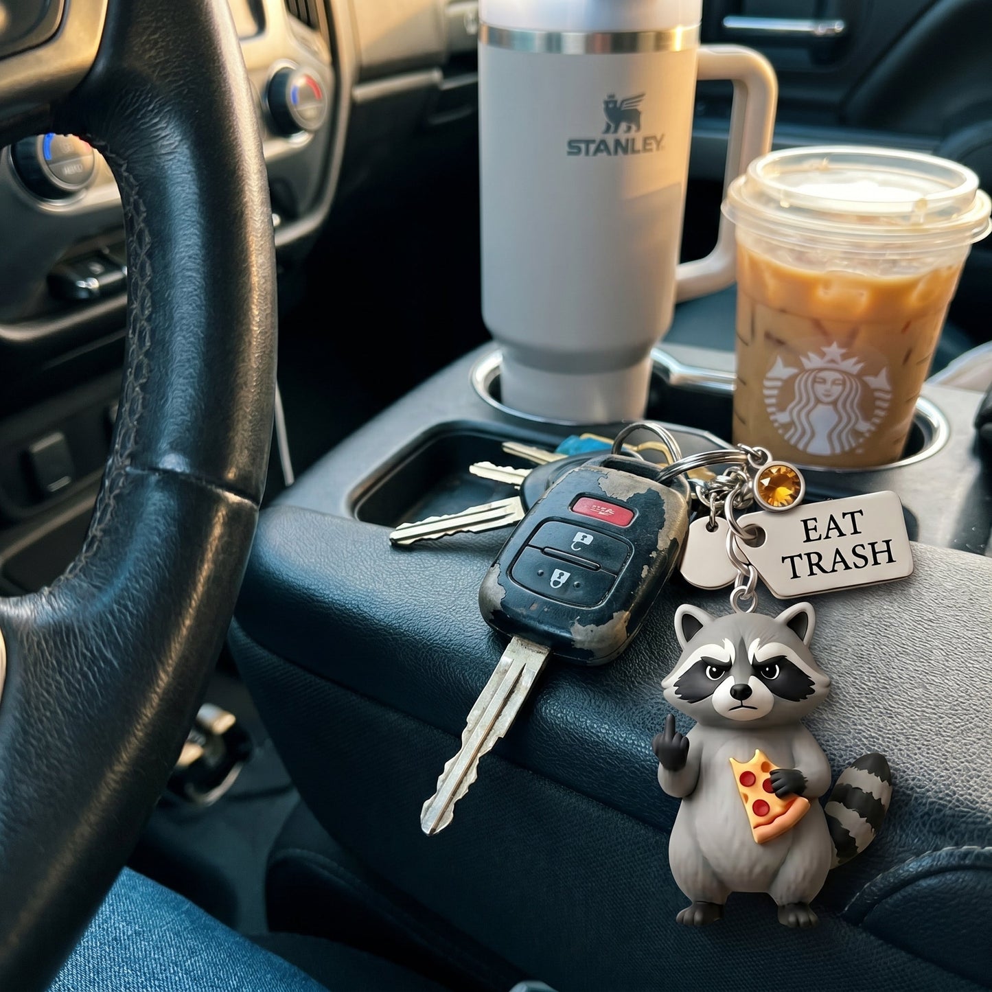 The "Zero F*cks" Trash Panda Keychain & Poem Set π¦π | Ultimate Dumpster Fire Survival Gift