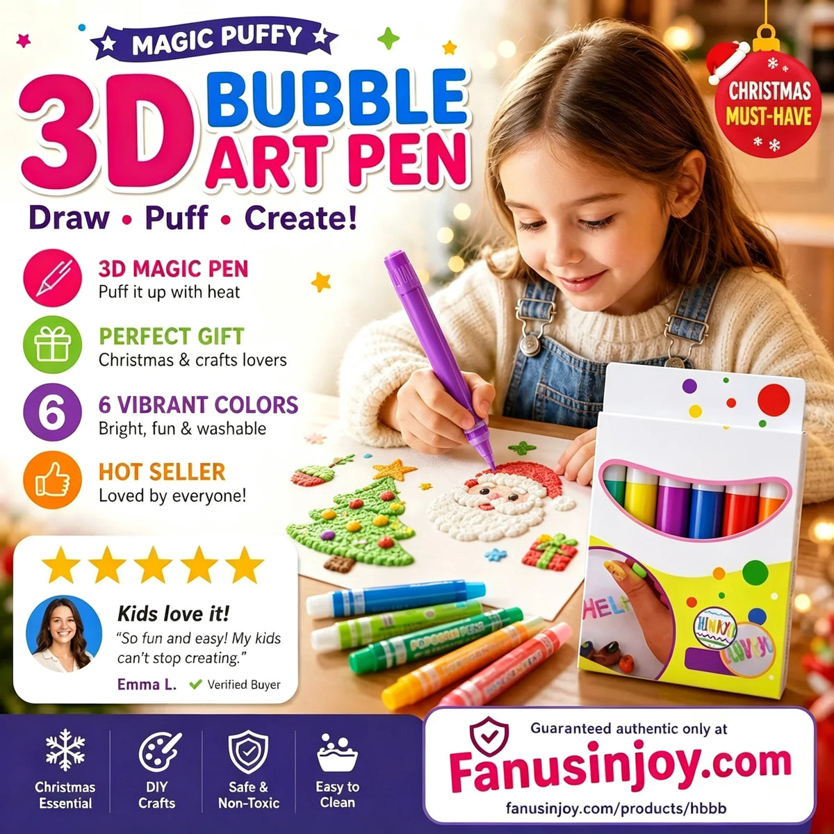 ๐ฅLAST DAY BUY 2 GET 1 FREE!!๐๐ฎMagic Pen โ Draw 3D with one stroke!๐ DIY Bubble Popcorn Drawing Pens