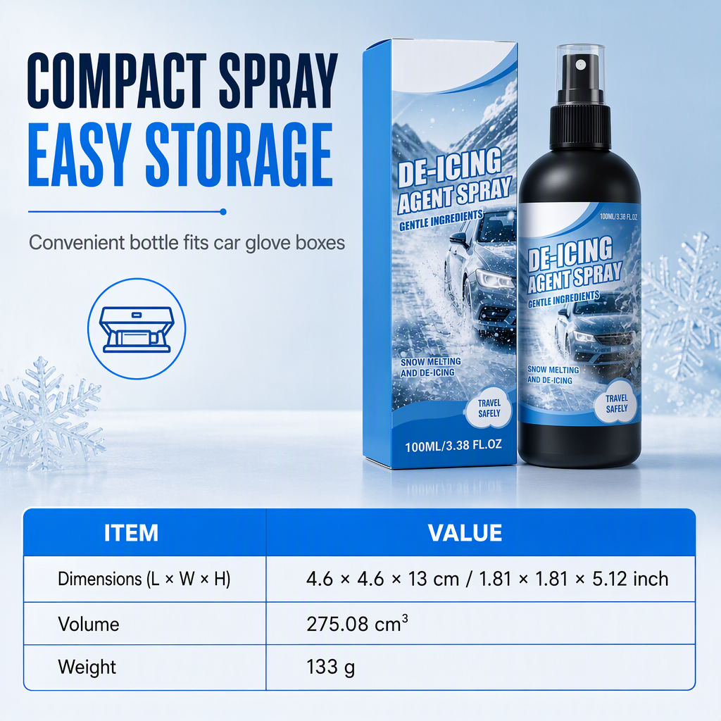 ❄️ Windshield De-Icer Spray – Fast Frost Remover for Winter Driving