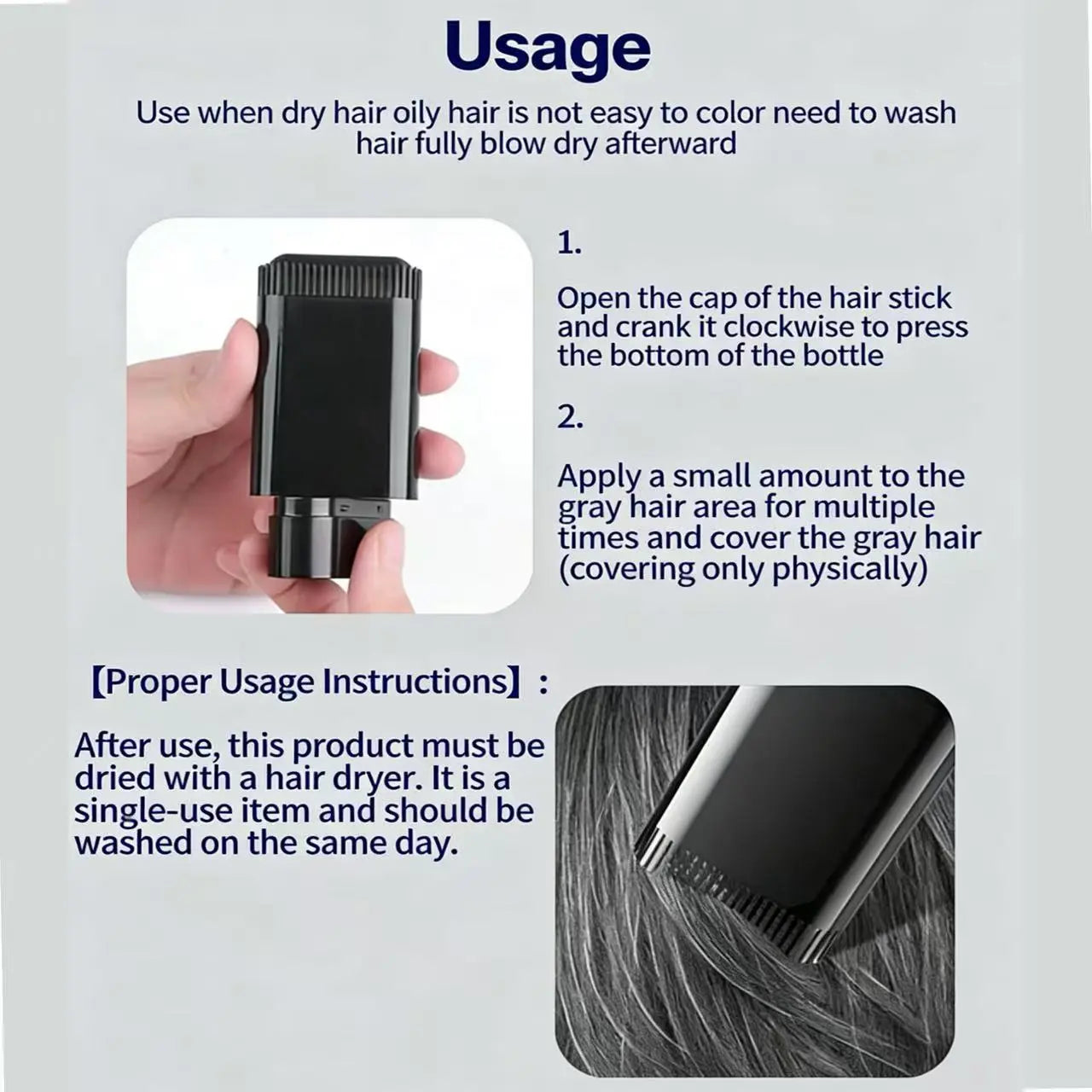 Portable Waterproof Hair Dye Touch-Up Pen Comb💈