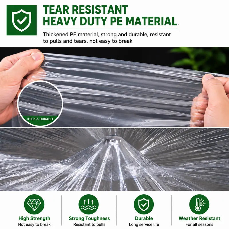 Clear Waterproof PE Tarp, Transparent Outdoor Cover with Metal Grommets🛡️