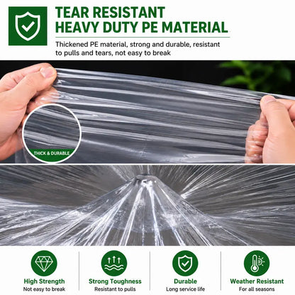 Clear Waterproof PE Tarp, Transparent Outdoor Cover with Metal Grommets🛡️