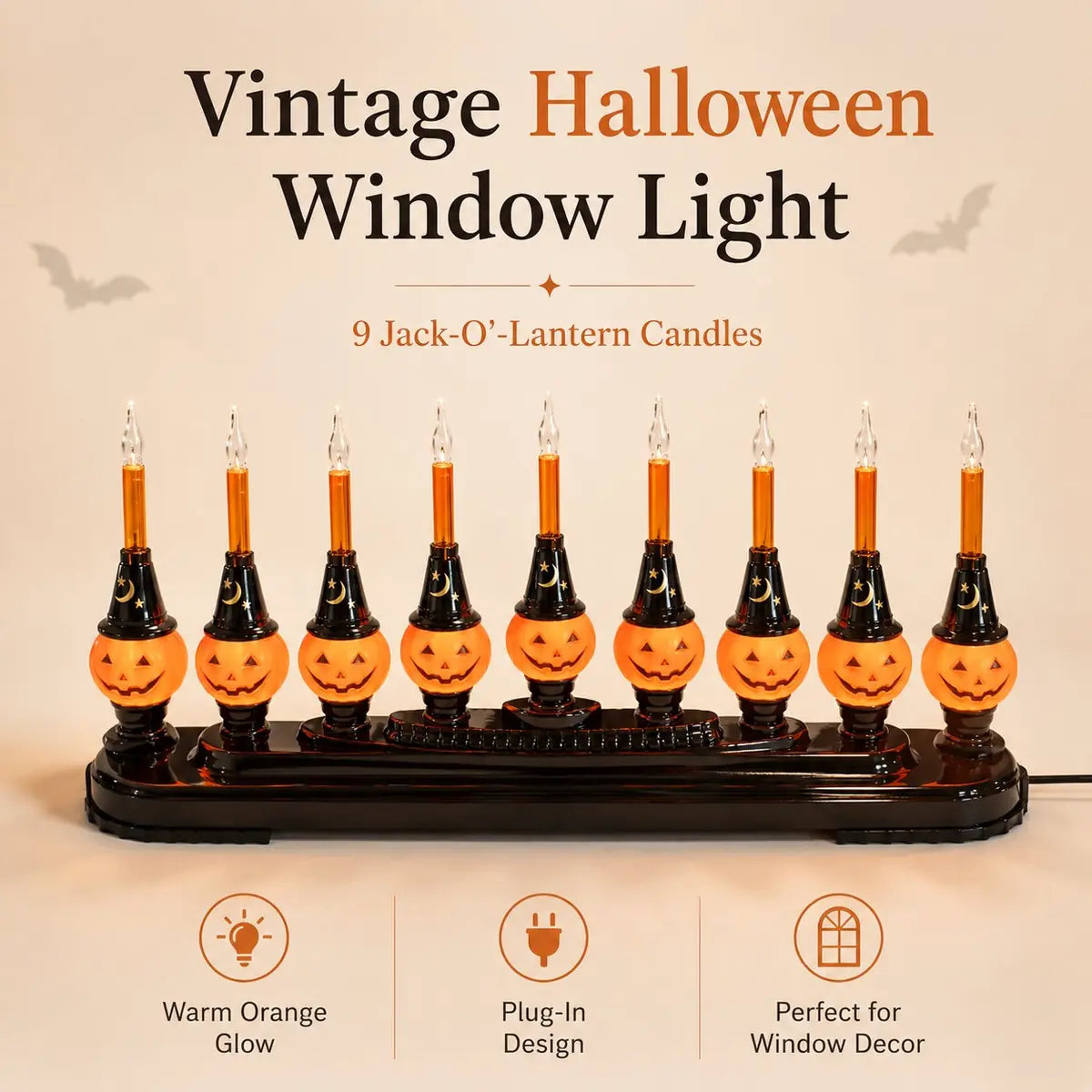 🎉50% OFF TODAY | 🎃Vintage Jack-O-Lantern Window Light