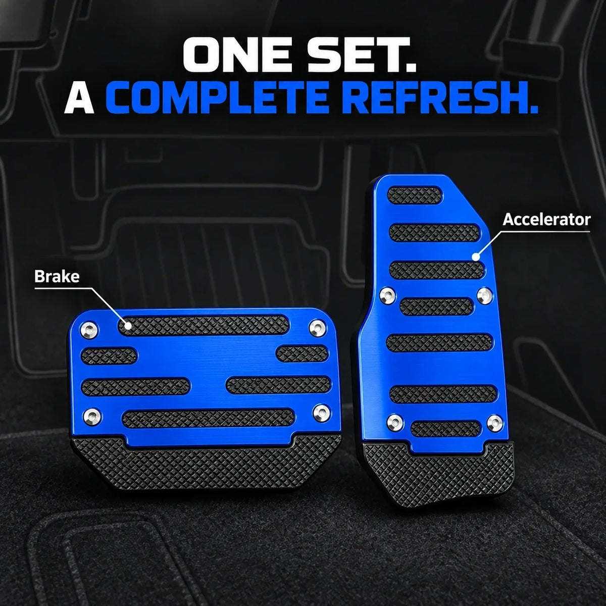 Two-piece automatic transmission accelerator and brake pedal cover set