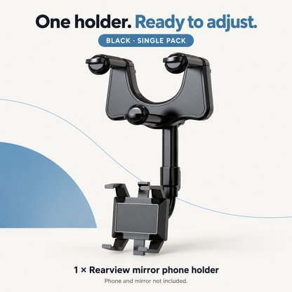 Rotating & Extendable Rearview Mirror Phone Holder