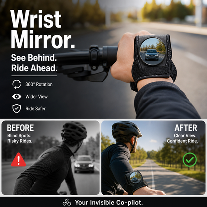 Adjustable Wrist-Mounted Cycling Mirror