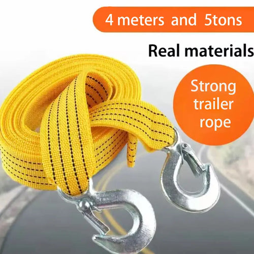 Car Tow Strap - 4m Length, 5-Ton Double-Layer Thick Off-Road Towing Recovery Strap 🚗