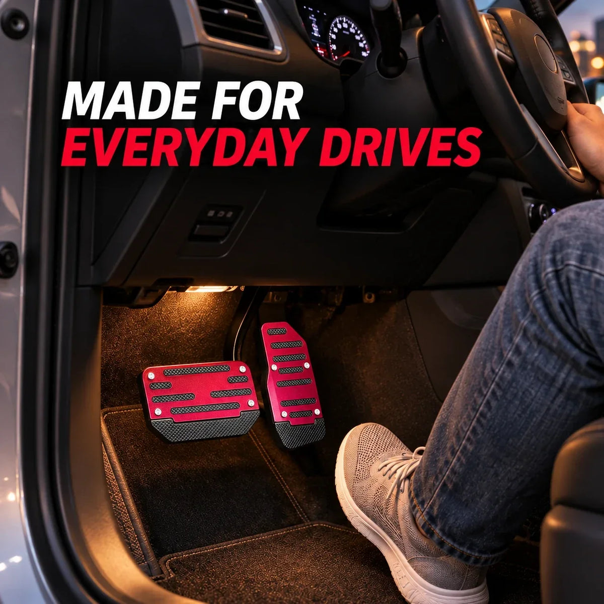 Pedal covers installed in an everyday vehicle