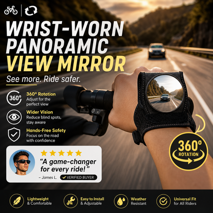 Adjustable Wrist-Mounted Cycling Mirror