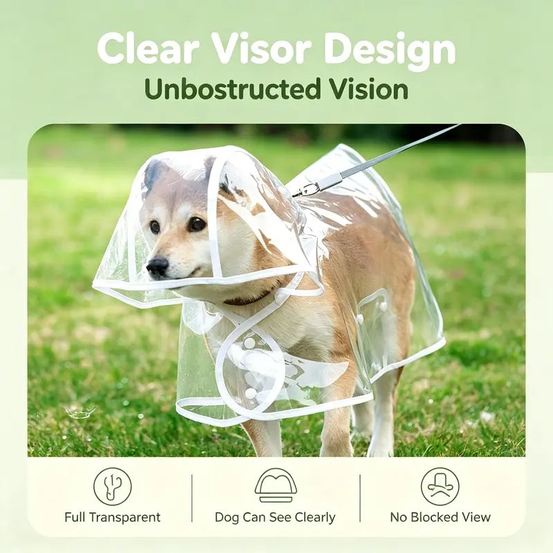 Transparent Thick Cape Dog Raincoat for Small Medium Dogs 🐶