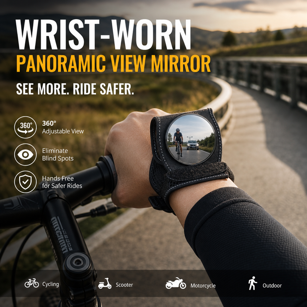 Adjustable Wrist-Mounted Cycling Mirror