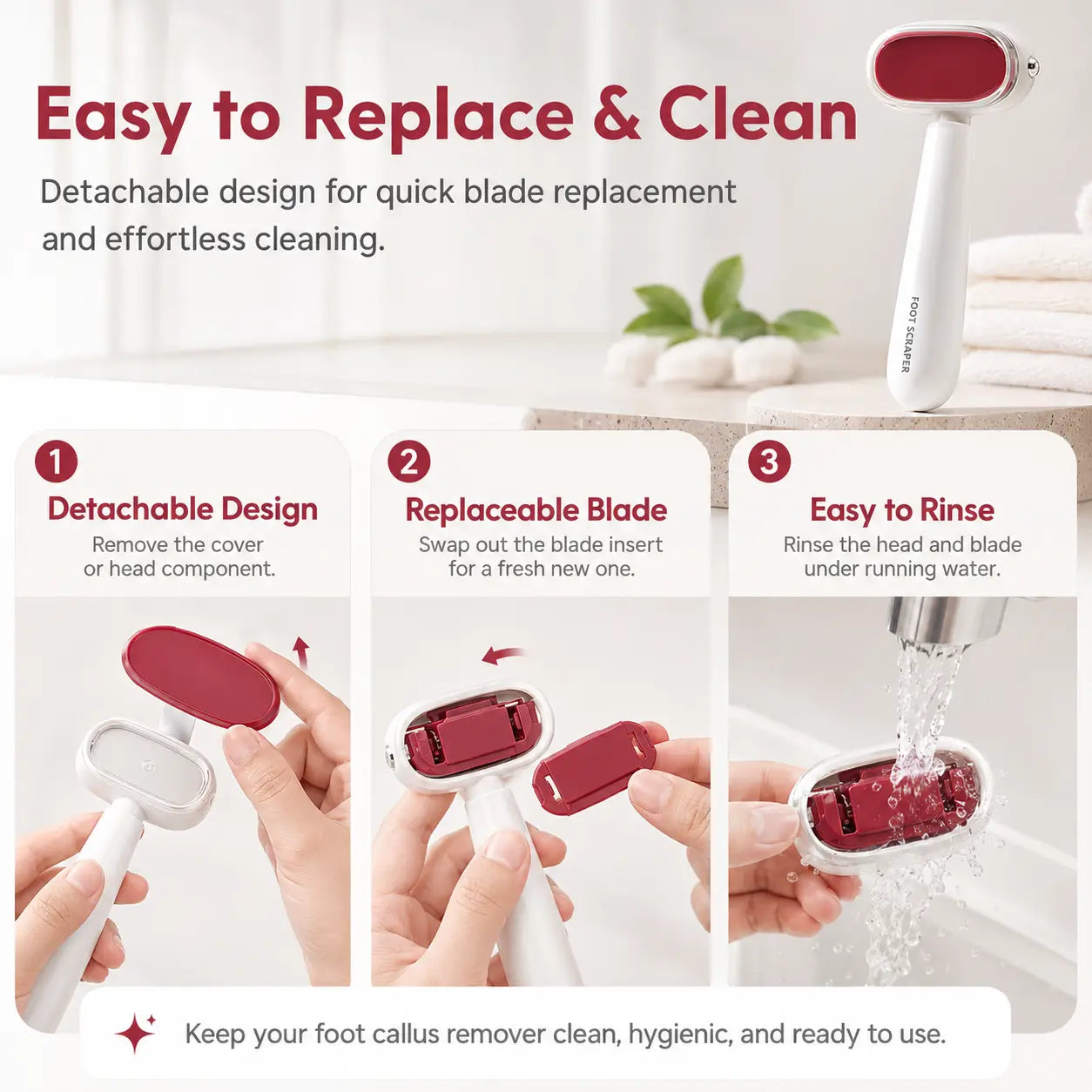 Replaceable blade foot scraper