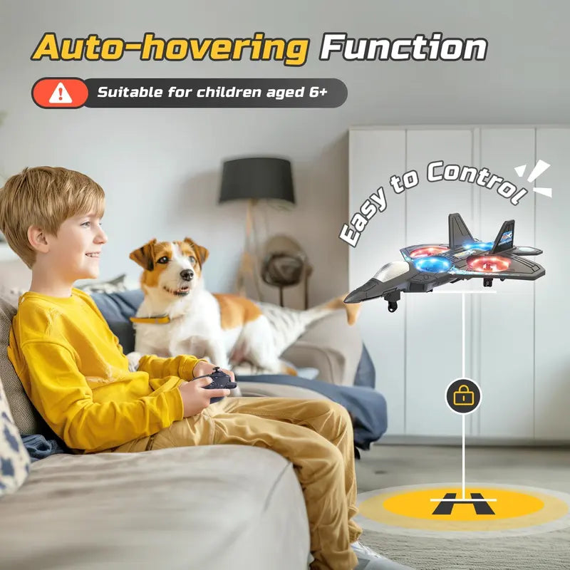 2.4G Remote Control Stunt Fighter Plane, Beginner Friendly RC Drone Aircraft With Headless Mode✈️