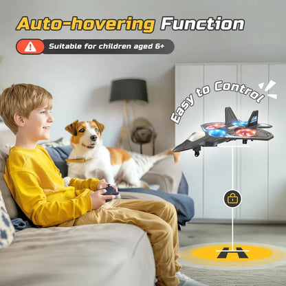 2.4G Remote Control Stunt Fighter Plane, Beginner Friendly RC Drone Aircraft With Headless Mode✈️