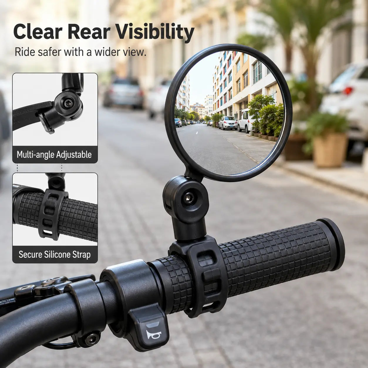 2 Counts, Bicycle Handlebar Convex Rearview Mirror🚲