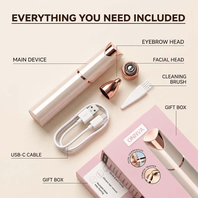 2 in 1 facial & eyebrow hair trimmer for Women,Portable Rechargeable Shaver 🪞