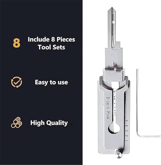 🔑 SS001 Pro Locksmith Tool Set — Stainless Steel, Precision Decoder & Pick