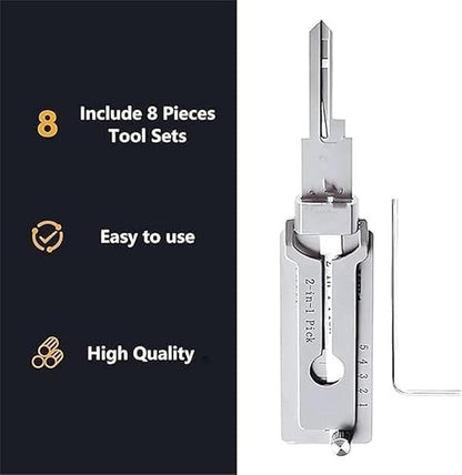 ⚡SS001 Pro Locksmith Tool Set — Stainless Steel, Precision Decoder & Pick