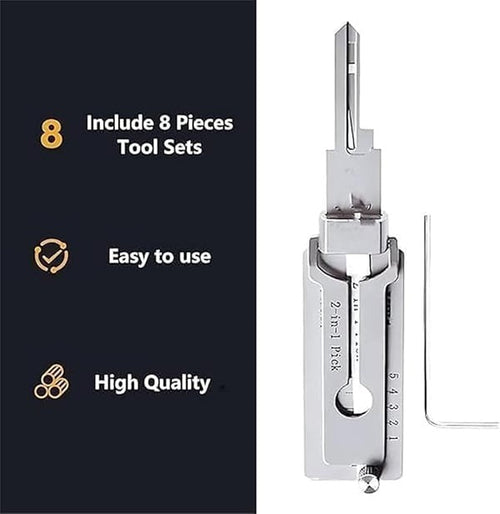 ⚡SS001 Pro Locksmith Tool Set — Stainless Steel, Precision Decoder & Pick