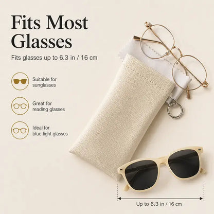 Soft PU Leather Sunglasses Pouch Elastic Opening Eyeglasses Bag 🕶️