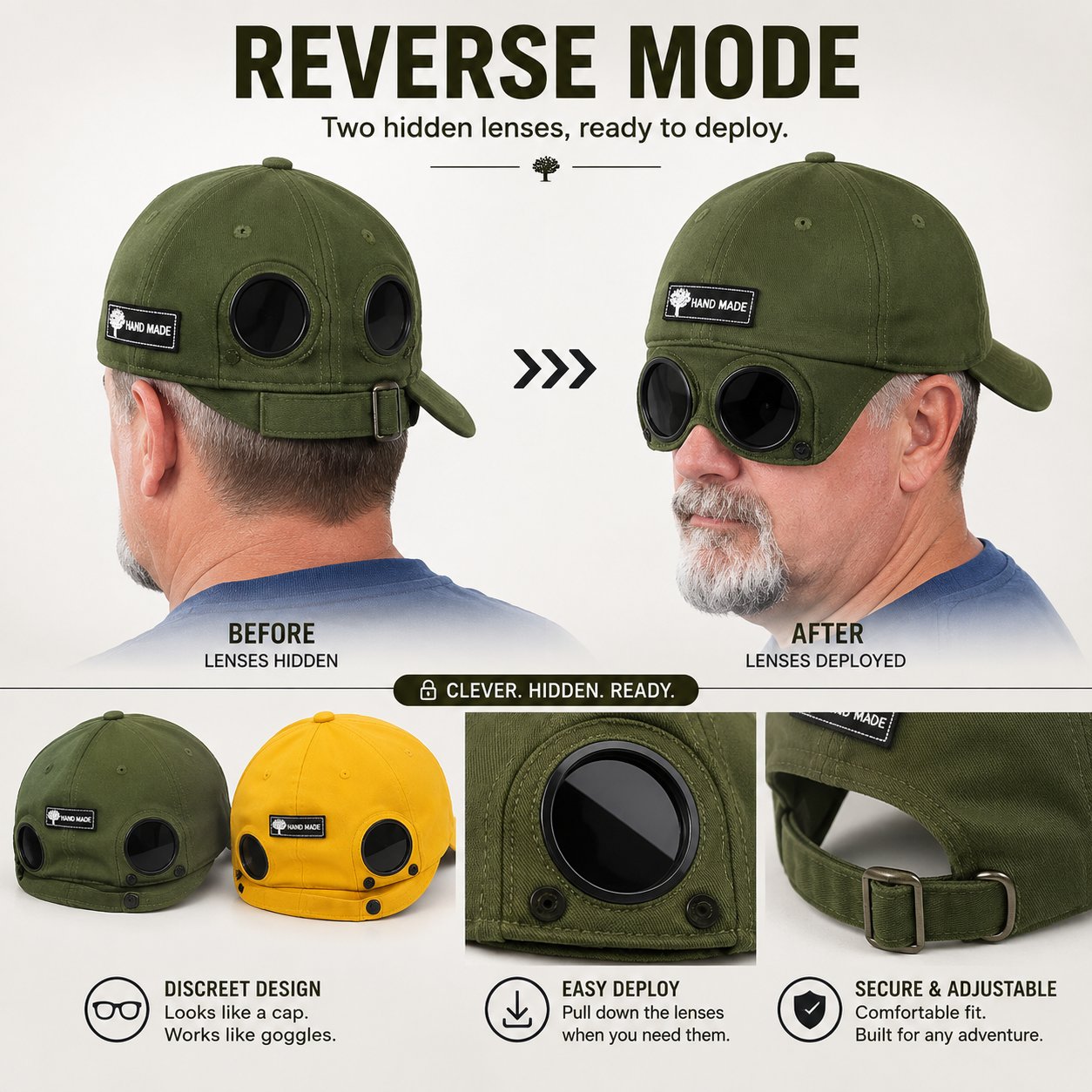 🧢2-in-1 Pilot Baseball Cap