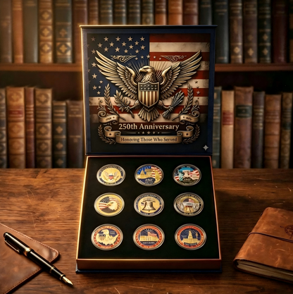 🔥LAST DAY 50% OFF✨9PCS USA 250th Anniversary Commemorative Coin Gift Set