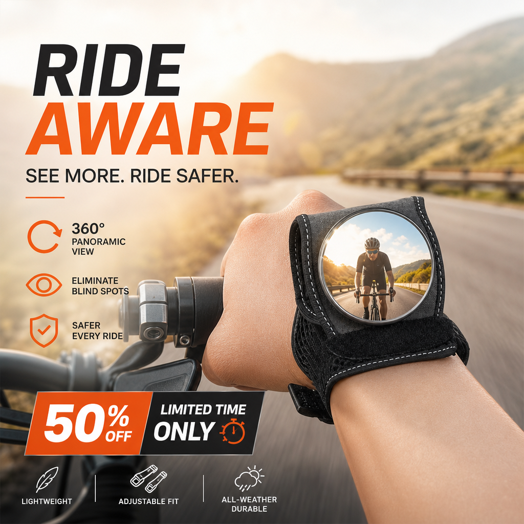 Adjustable Wrist-Mounted Cycling Mirror