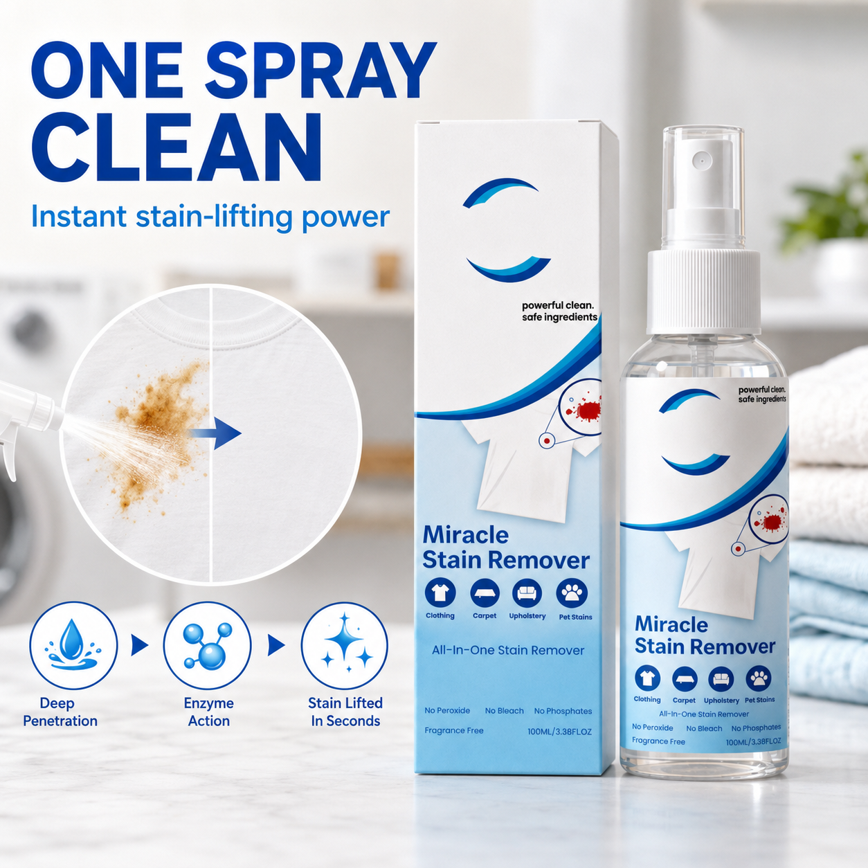 🌟Miracle Stain Remover-Portable Designs🧼Suitable for emergency use at home and in formal settings🎁Free towels