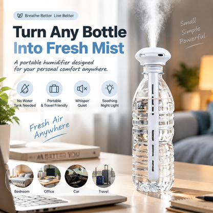 💧 Portable Bottle Humidifier | Turn Any Bottle Into A Personal Mist Maker