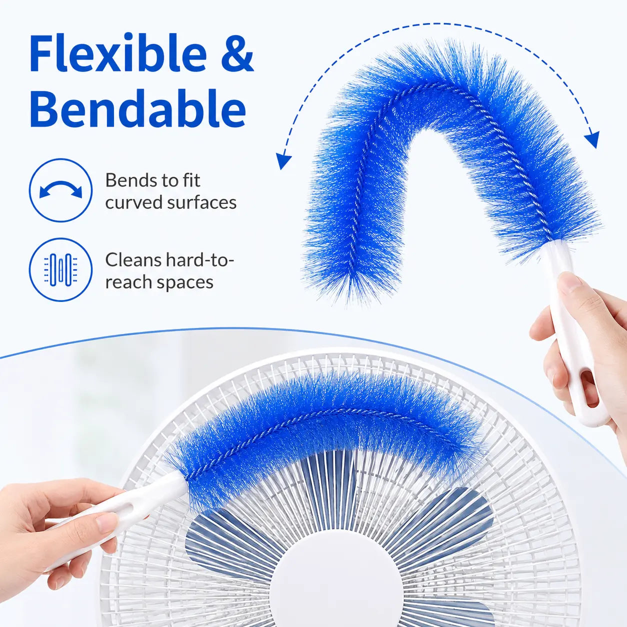 2 Counts Bendable Microfiber Head,Reusable Dust Remover💨