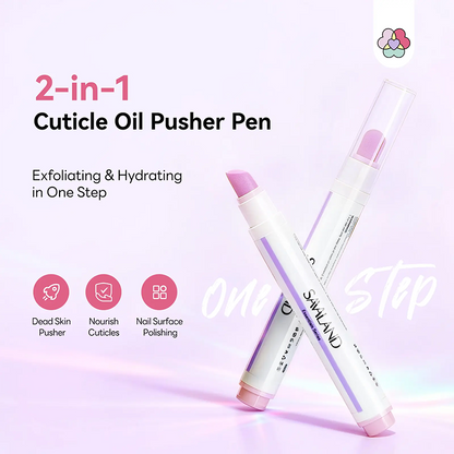 2PCS 2‑In‑1 Cuticle Remover Pen, Ceramic 45° Tip With Lemon Oil 💅