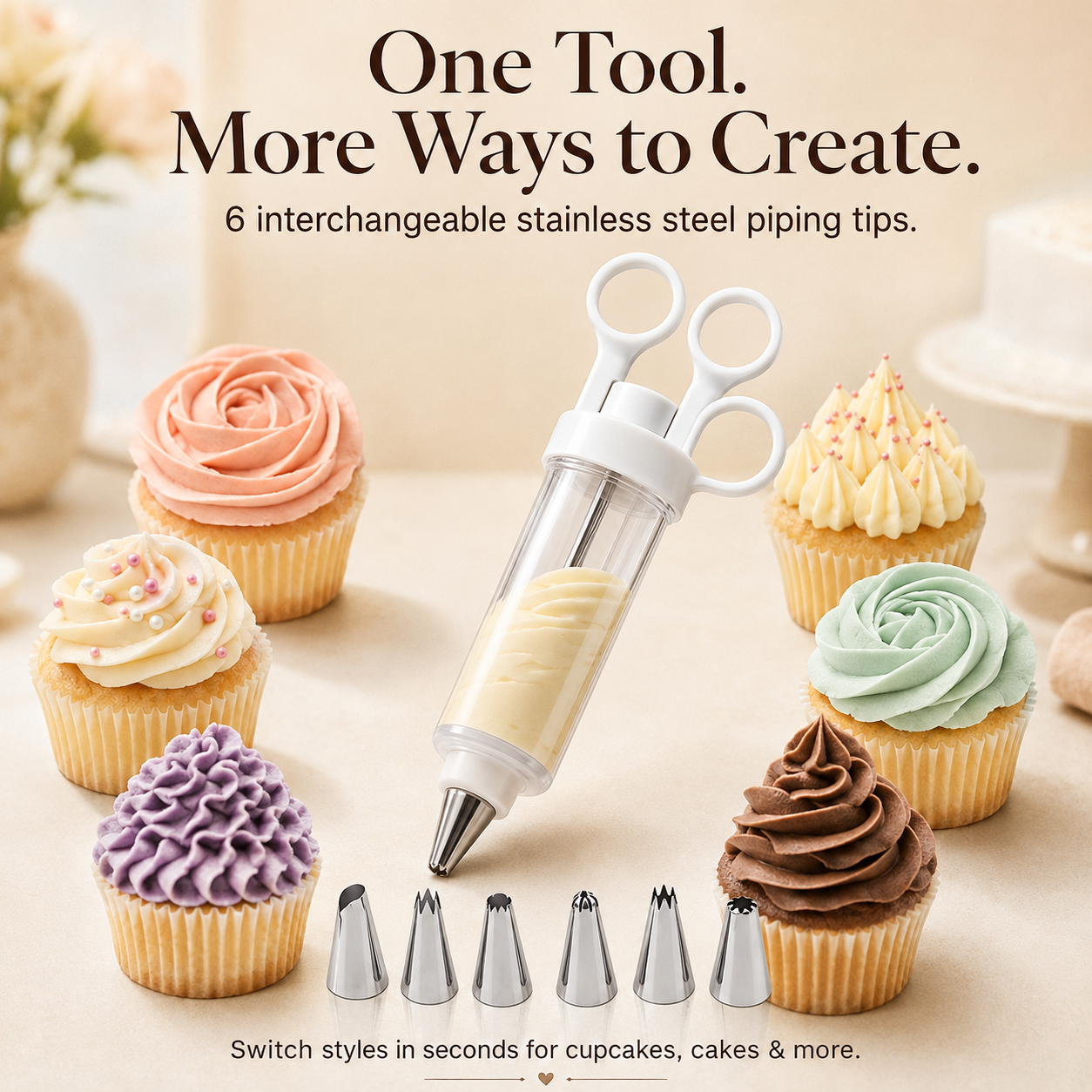 🧁 Easy Cake Decorating Gun – Beautiful Piping Made Simple