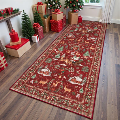 🎄Christmas Sale 49% OFF🎄Christmas Deer Santa Long Rug