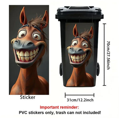 🐴 Creative Trash Can Sticker with Colourful Cartoon
