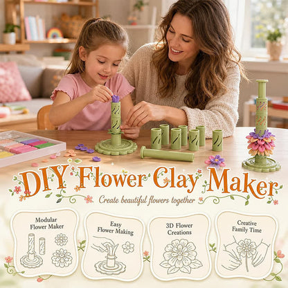 💐 DIY Clay Flower Bouquet Kit – Comes With 12 Colors of Modeling Clay FREE