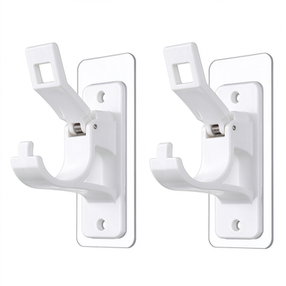 2-Pack No-Drill Curtain Rod Brackets, Self-Adhesive Multifunctional Acrylic Gel Rod Holder Hooks 🏠