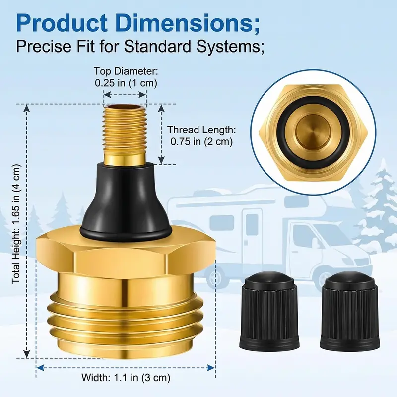 NEW ARRIVAL-2-Pcs Brass RV Blow Out Plugs with Drain Valve